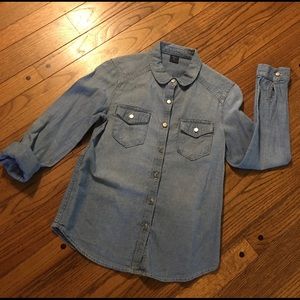 Gap Kids girls long sleeve denim shirt XL